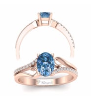 Tasarım Blue Topaz Taşlı Pırlanta Yüzük