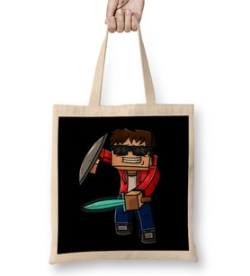 Minecraft Mine Craft Character Sword Bez Çanta Uzun Saplı
