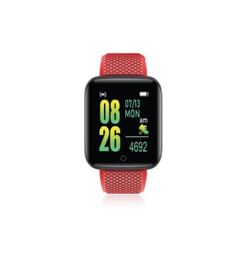 Polosmart PBS153 Titreşimli Adım Sayar Müzik Kontrol Spor Mod Bluetooth Akıllı Saat Kırmızı