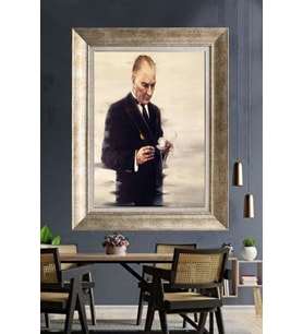 Gümüş Çerçeveli Atatürk Tablo ds295