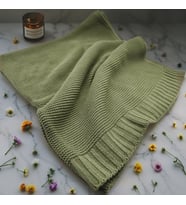Kişiye Özel Triko Bebek Battaniyesi - %100 Pamuk, Yumuşak, Hediye ve Baby Shower İçin İdeal (Yeşil)