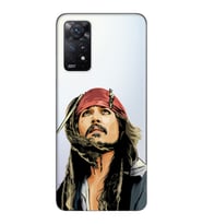 Redmi Note 11 Pro Uyumlu Jack Sparrow Tasarımlı Şeffaf Telefon Kılıfı