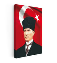 Kanvas Tablo Atatürk Kalpaklı Portre Atatürk Tablosu Ev Ofis Dekoru