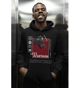Levi Ackerman Baskılı Unisex Oversize Attack On Titan Anime Karakter Hoodie