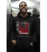 Levi Ackerman Baskılı Unisex Oversize Attack On Titan Anime Karakter Hoodie