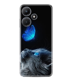 Infınix Hot 30i Kılıf Resimli Desenli Silikon Platinium Series Butterfly Cat 1891