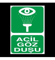 Acil Göz Duşu Uyarı Levhası 50x70cm (Karışık)