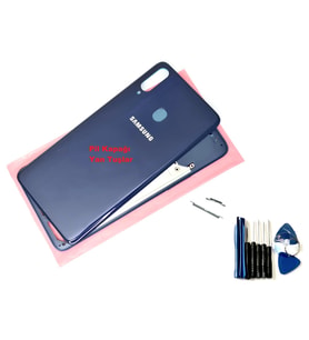 Samsung Galaxy A20S FULL KASA Arka Pil Batarya Kapağı (TAMİR SETİ) MAVİ