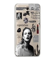 Huawei Mate 20 Lite Uyumlu Taylor Swift Desenli Şeffaf Telefon Kılıfı