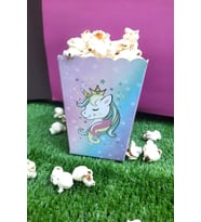 8'li Unicorn Mısır Kutusu - PopCorn Kutusu - Doğum Günü İkram Hediye - Orta Boy