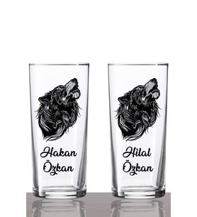 Kişiye Özel 2'li Kurt Rakı Bardağı