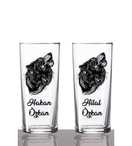 Kişiye Özel 2'li Kurt Rakı Bardağı