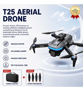 T25 Drone Aerial HD Kameralı, Fırçasız Motorlu, Katlanabilir