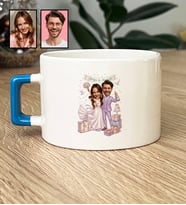 Kişiye Özel Karikatürlü Gelin Damat Balayı Çifti Lüks Fincan Sevgililer Günü Hediyesi