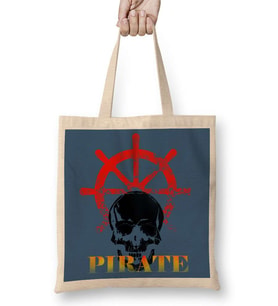 Piratas Korsanlar Bez Çanta Uzun Saplı