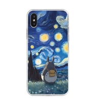 Iphone XS MAX Uyumlu Komşum Totoro Tasarımlı Şeffaf Telefon Kılıfı