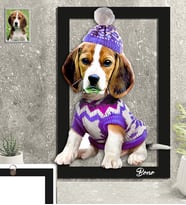 Kişiye Özel Hayvan Karikatürlü Köpek 3D Ahşap Tablo 30x47 Model-5