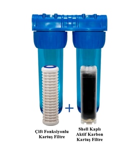 Koku ve Tat Önleyici Su Arıtma Cihazı Filtre 10" inç (Siyah - Beyaz)