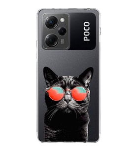 PrintiFy Xiaomi Poco X5 Pro ile Uyumlu 1mm Slim Fit Kedi 3 050d Baskılı Şeffaf  Kılıf