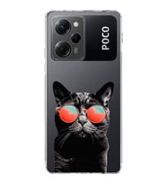 PrintiFy Xiaomi Poco X5 Pro ile Uyumlu 1mm Slim Fit Kedi 3 050d Baskılı Şeffaf  Kılıf