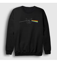 Presmono Unisex Siyah Cat Kedi Pink Floyd Sweatshirt 395997tt