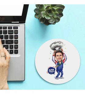 Kişiye Özel Şampiyon Erkek Karikatürlü Mousepad
