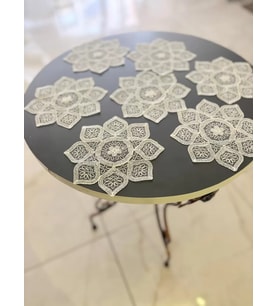 6'lı Dantel Kahve Sunumluğu 15x15 cm Asorti Desenli Bardak Altlığı Türk Kahvesi Fincan Sunum Seti