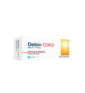 Debin D3K2 Vitamin D3 ve Vitamin K2 60 Kapsül