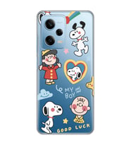 Redmi Note 12 Pro 5G Uyumlu Snoopy Tasarımlı Şeffaf Telefon Kılıfı