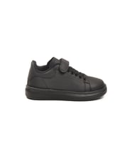 Ayakmod Siyah Cilt Cırtlı Hafif Esnek Unisex Çocuk Spor Ayakkabı 2540-26K P