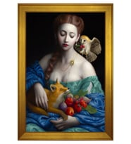 Kadın Motifli Kanvas Tablo 80 x 110 cm Gold Çerçeve