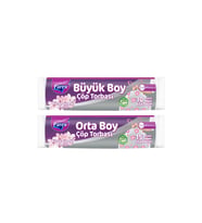 Büzgülü Çöp Torbası Kiraz Kokulu Büyük ve Orta Boy 2'li Paket
