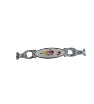 ZÜMRE 128 mm Metal KROM Kasa Beyaz  ÇİÇEK Desenli  / 5 ADET (Gümüş)