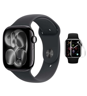 Apple Watch Series 11 42MM 3 Adet Uyumlu Şeffaf Ultra koruyucu Nano Jelatin