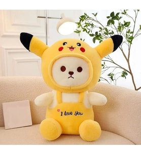 pikachu kostümlü 50 cm peluş sevimli ayı (Sarı)