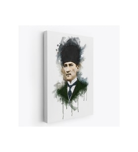 Mustafa Kemal Atatürk'ün Suluboya Görünümlü Portresi Kanvas Tablo-DA-78