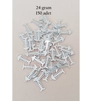 Oya Abiye Bileklik Kolye Pleksi Metalik Plastik Pul Gümüş Renk 24 gram 150 adet - BNC589