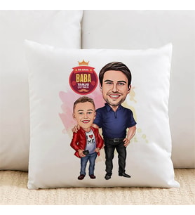 Kişiye Özel Harika Baba ve Oğlu Karikatürlü Yastık