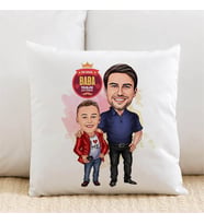 Kişiye Özel Harika Baba ve Oğlu Karikatürlü Yastık