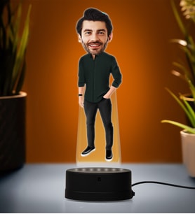 Doğum Günü Hediyesi,Sevgiliye Hediye, Kişiye Özel Fotoğraflı En Karizmatik Abi Karikatür 3D Led Lamba (Beyaz)