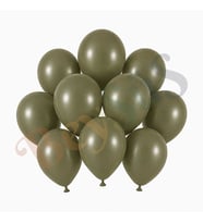 Zeytin Renk Lateks Retro Balon (13 cm) - 10 Adet