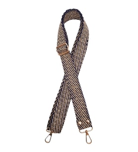 Angel Çanta Aksesuar 120x3 cm Jüt Kolon Çanta Sapı Lacivert Renk Light Gold Metalli