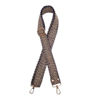 Angel Çanta Aksesuar 120x3 cm Jüt Kolon Çanta Sapı Lacivert Renk Light Gold Metalli