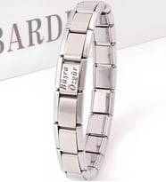 Kişiye Özel İsim Yazılı İtalyan Charm 18cm Çelik Bileklik scb26y (Gümüş)