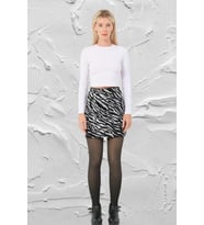Spor Mini Etek Zebra Desen Jakar Kışlık Kumaş (Çok Renkli)