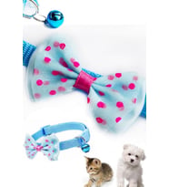 Papyon Desenli Çıngıraklı Kedi Köpek Boyun Tasması Zilli Tasma (Karışık)