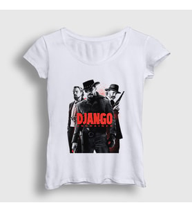 Presmono Kadın Beyaz Cover Film Django Unchained T-Shirt 243778tt