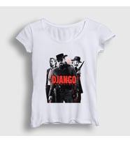 Presmono Kadın Beyaz Cover Film Django Unchained T-Shirt 243778tt