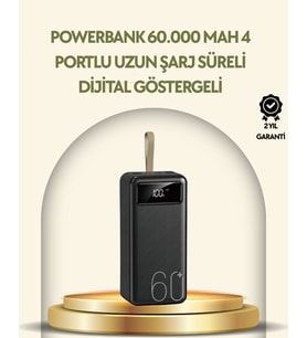 Tüm Cihazlarla Uyumlu LED Fenerli 4 Çıkışlı Powerbank
