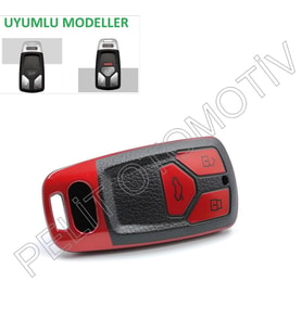 Audi Q3 Q5 Q7 Anahtar Kılıfı Süperlüx Keyless Kırmızı